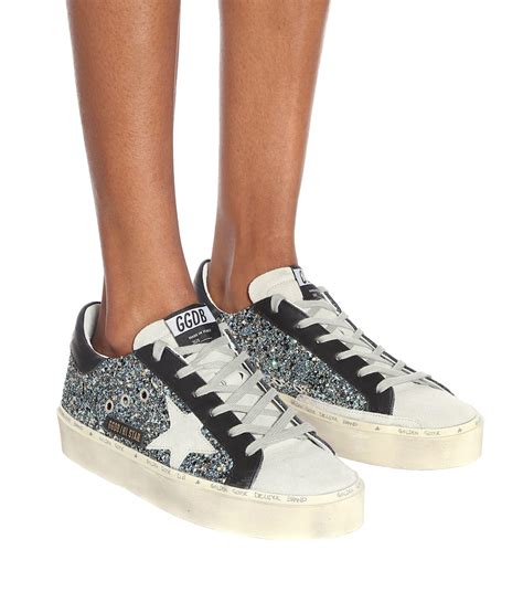 golden goose hi star glitter sneakers|golden goose superstar distressed leather and suede sneakers.